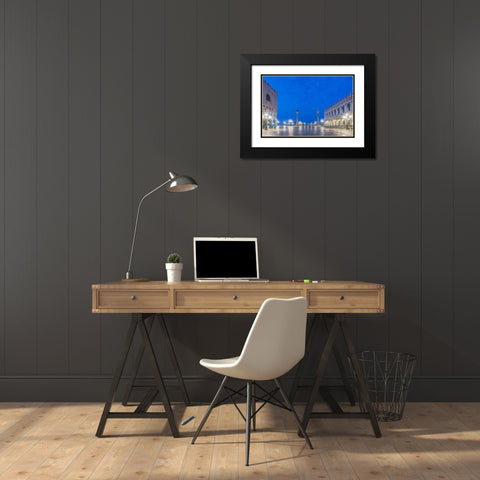 Italy-Venice San Marco Piazza at dawn Black Modern Wood Framed Art Print with Double Matting by Tilley, Rob