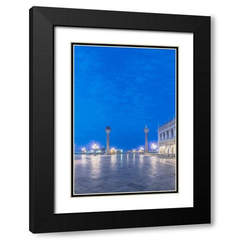 Italy-Venice San Marco Piazza at dawn Black Modern Wood Framed Art Print with Double Matting by Tilley, Rob