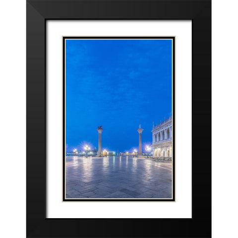 Italy-Venice San Marco Piazza at dawn Black Modern Wood Framed Art Print with Double Matting by Tilley, Rob