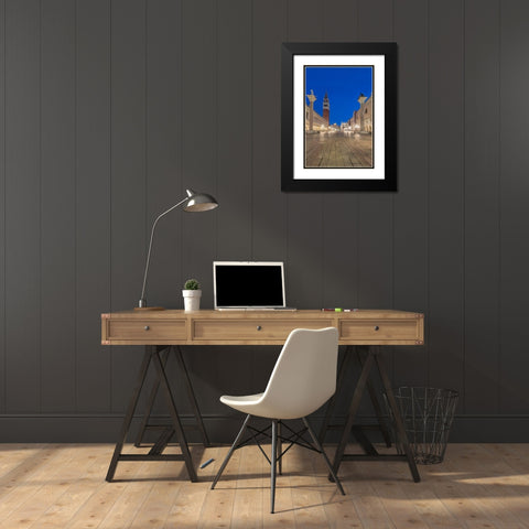 Italy-Venice San Marco Piazza at dawn Black Modern Wood Framed Art Print with Double Matting by Tilley, Rob