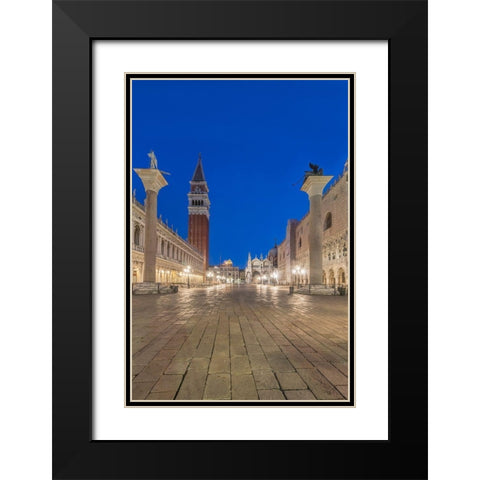 Italy-Venice San Marco Piazza at dawn Black Modern Wood Framed Art Print with Double Matting by Tilley, Rob