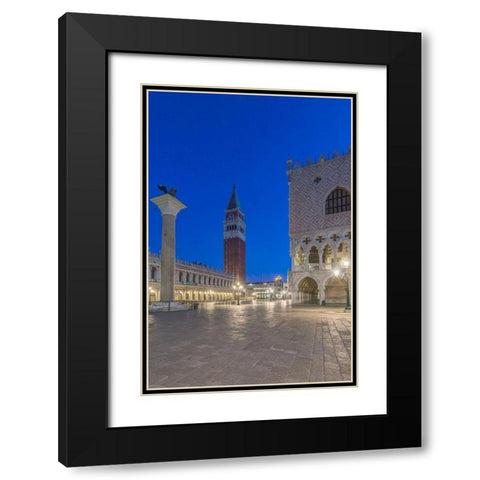 Italy-Venice San Marco Piazza at dawn Black Modern Wood Framed Art Print with Double Matting by Tilley, Rob
