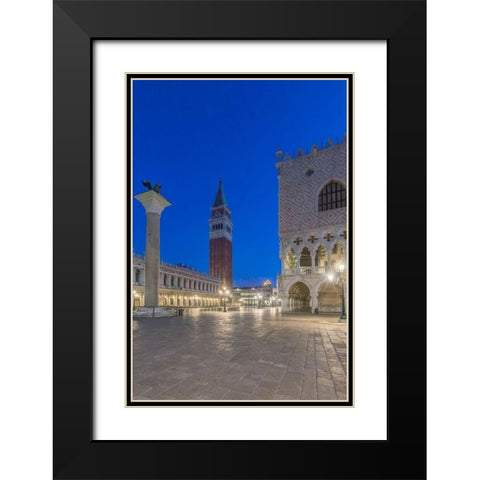 Italy-Venice San Marco Piazza at dawn Black Modern Wood Framed Art Print with Double Matting by Tilley, Rob