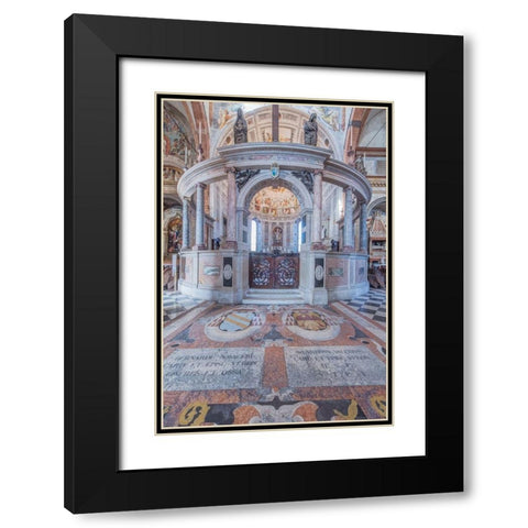 Italy-Verona Verona Cathedral-built in the 12th century Black Modern Wood Framed Art Print with Double Matting by Tilley, Rob