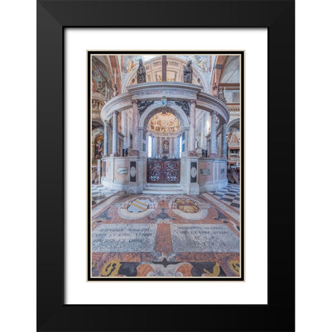 Italy-Verona Verona Cathedral-built in the 12th century Black Modern Wood Framed Art Print with Double Matting by Tilley, Rob