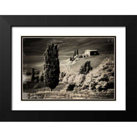 Italy Tuscany-Villa in the Tuscan hillside Black Modern Wood Framed Art Print with Double Matting by Eggers, Terry
