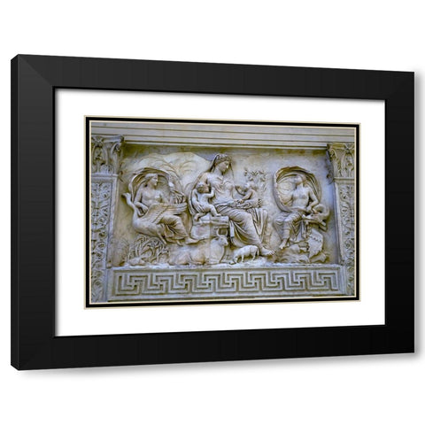 Earth Mother Roman Goddess Statue Ara Pacis Altar of Augustus Peace-Rome-Italy Black Modern Wood Framed Art Print with Double Matting by Perry, William