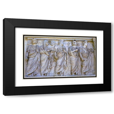 Imperial Family Statue Empero Tiberius Ara Pacis Altar of Augustus Peace-Rome-Italy  Black Modern Wood Framed Art Print with Double Matting by Perry, William