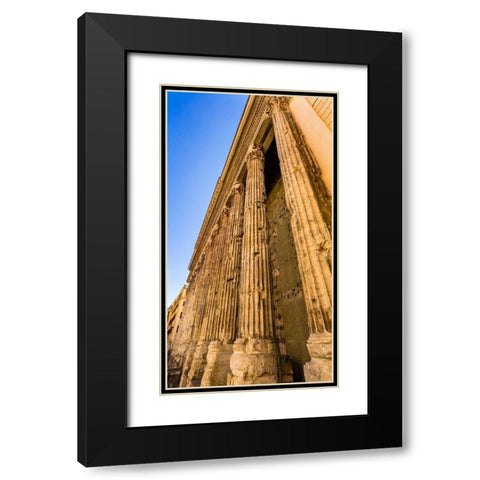 Temple of Hadrian Columns Colonnade Now Stock Exchange-Rome-Italy Temple built 145 AD Black Modern Wood Framed Art Print with Double Matting by Perry, William