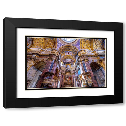 Altar Frescos Dome Basilica Saint Ambrogio Carlo al Corso Basilica Church-Rome-Italy Black Modern Wood Framed Art Print with Double Matting by Perry, William