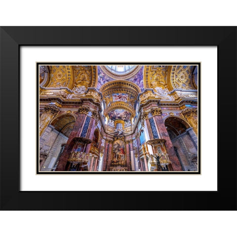 Altar Frescos Dome Basilica Saint Ambrogio Carlo al Corso Basilica Church-Rome-Italy Black Modern Wood Framed Art Print with Double Matting by Perry, William
