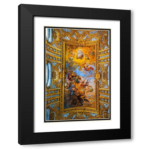 Ceiling God Fresco Basilica Saint Ambrogio Carlo al Corso Basilica Church-Rome-Italy Black Modern Wood Framed Art Print with Double Matting by Perry, William