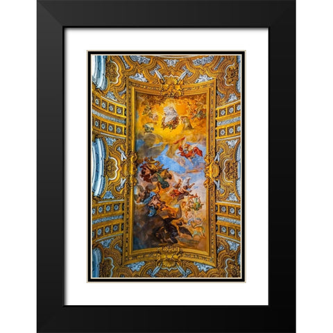 Ceiling God Fresco Basilica Saint Ambrogio Carlo al Corso Basilica Church-Rome-Italy Black Modern Wood Framed Art Print with Double Matting by Perry, William