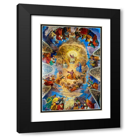 God Jesus Mary Fresco Basilica San Giacomo In Augusta Church-Rome-Italy Black Modern Wood Framed Art Print with Double Matting by Perry, William
