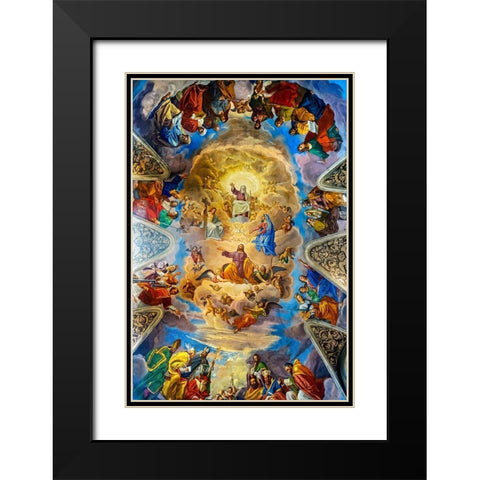 God Jesus Mary Fresco Basilica San Giacomo In Augusta Church-Rome-Italy Black Modern Wood Framed Art Print with Double Matting by Perry, William