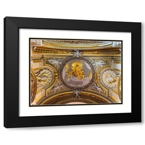 Golden Virgin Mary Angels Statues Ceiling Basilica Santa Maria in Traspontina Church-Rome Black Modern Wood Framed Art Print with Double Matting by Perry, William
