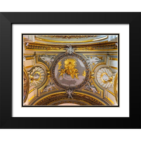 Golden Virgin Mary Angels Statues Ceiling Basilica Santa Maria in Traspontina Church-Rome Black Modern Wood Framed Art Print with Double Matting by Perry, William