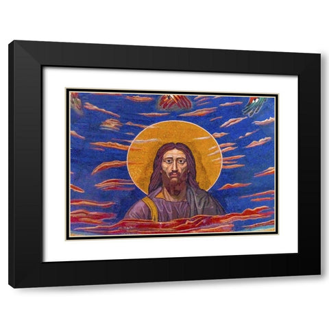 Jesus mosaic Basilica di San Giovanni in Laterano-Rome-Italy Built 324 by Emperor Constantine Black Modern Wood Framed Art Print with Double Matting by Perry, William
