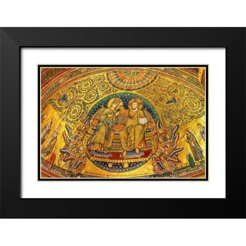 Coronation of Mary and Jesus mosaic Santa Maria Maggiore-Rome-Italy Black Modern Wood Framed Art Print with Double Matting by Perry, William