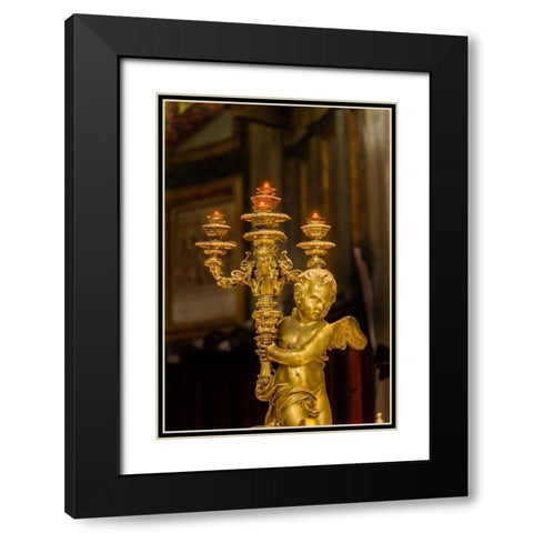 Golden angel statue Santa Maria Maggiore-Rome-Italy Built 422-432-in honor of Virgin Mary Black Modern Wood Framed Art Print with Double Matting by Perry, William