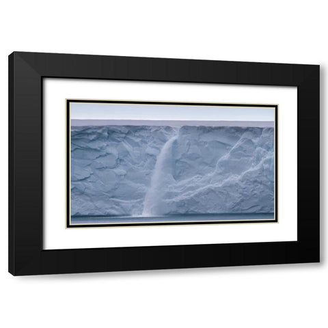 Norway, Svalbard Waterfall on Austfonna Glacier Black Modern Wood Framed Art Print with Double Matting by Young, Bill