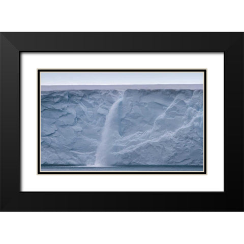 Norway, Svalbard Waterfall on Austfonna Glacier Black Modern Wood Framed Art Print with Double Matting by Young, Bill