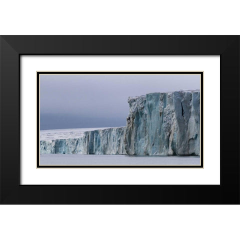 Norway, Svalbard Face of the Austfonna Glacier Black Modern Wood Framed Art Print with Double Matting by Young, Bill