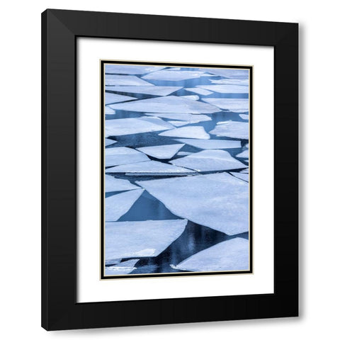 Norway- Lofoten Islands. Broken ice on Lake Storvatent Black Modern Wood Framed Art Print with Double Matting by Looney, Hollice