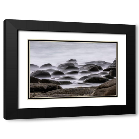 Norway- Lofoten Islands. Uttakleiv Beach Black Modern Wood Framed Art Print with Double Matting by Looney, Hollice