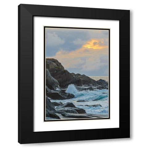 Norway- Lofoten Islands. Uttakleiv Beach Black Modern Wood Framed Art Print with Double Matting by Looney, Hollice
