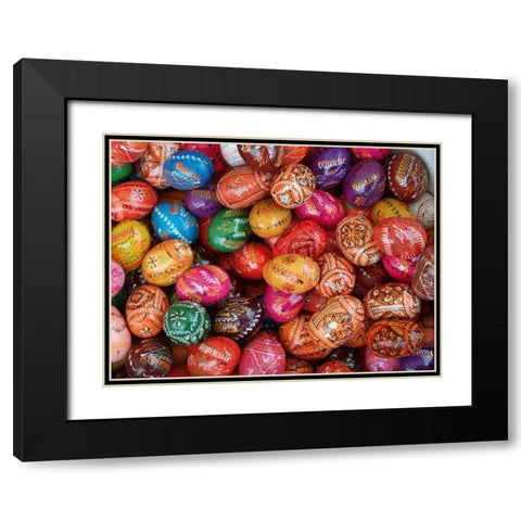 Historic Market Offerings-Krakow-Poland-Europe Black Modern Wood Framed Art Print with Double Matting by Miller, Anna
