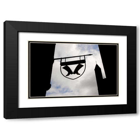 Poland, Gdansk Silhouette of shop sign Black Modern Wood Framed Art Print with Double Matting by Ross, Nancy ,  Steve
