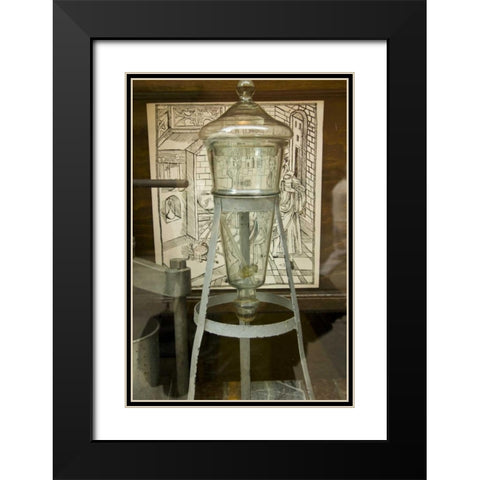 Poland, Gdansk Glass apothecary jar a Pharmacy Black Modern Wood Framed Art Print with Double Matting by Ross, Nancy ,  Steve