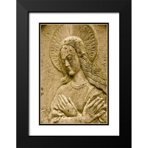 Poland, Gdansk Bas relief of religious icon Black Modern Wood Framed Art Print with Double Matting by Ross, Nancy ,  Steve