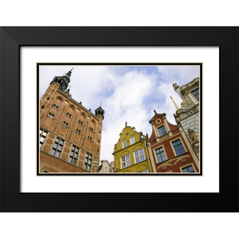 Poland, Gdansk Town Hall and rooflines Black Modern Wood Framed Art Print with Double Matting by Ross, Nancy ,  Steve