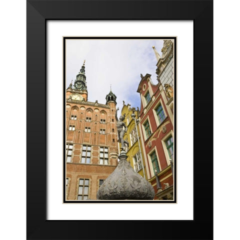 Poland, Gdansk Town Hall buildings in Old Town Black Modern Wood Framed Art Print with Double Matting by Ross, Nancy ,  Steve