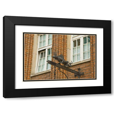 Poland, Gdansk Detail of restaurant sign Black Modern Wood Framed Art Print with Double Matting by Ross, Nancy ,  Steve