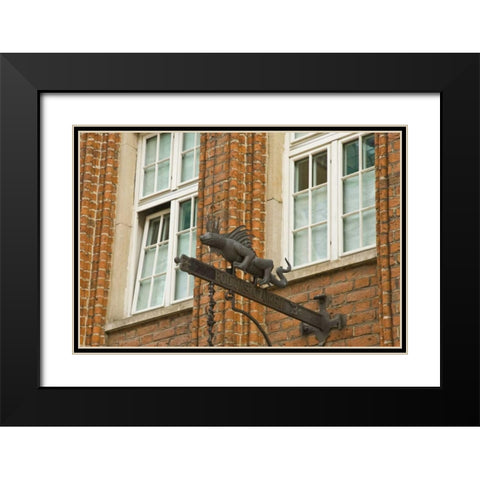 Poland, Gdansk Detail of restaurant sign Black Modern Wood Framed Art Print with Double Matting by Ross, Nancy ,  Steve