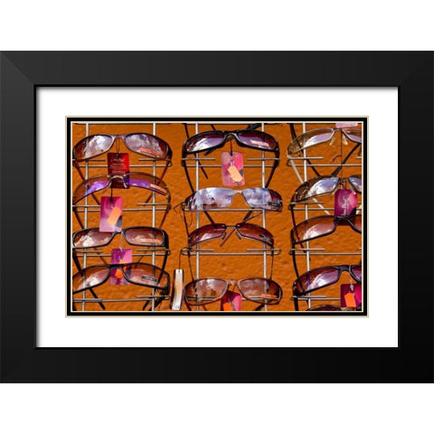 Poland, Gdansk Sunglasses on display in shop Black Modern Wood Framed Art Print with Double Matting by Ross, Nancy ,  Steve