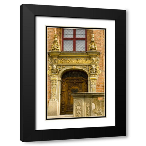 Poland, Gdansk Detail of ornate door Black Modern Wood Framed Art Print with Double Matting by Ross, Nancy ,  Steve