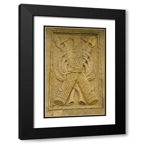 Poland, Gdansk Bas relief on side of building Black Modern Wood Framed Art Print with Double Matting by Ross, Nancy ,  Steve