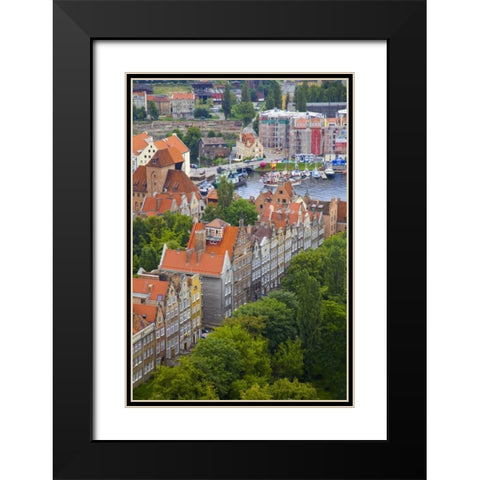 Poland, Gdansk View of buildings and bay Black Modern Wood Framed Art Print with Double Matting by Zuckerman, Jim