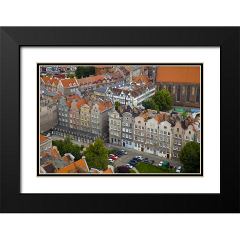 Poland, Gdansk View of buildings Black Modern Wood Framed Art Print with Double Matting by Zuckerman, Jim
