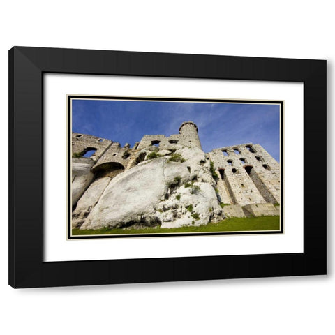 Poland Close-up of Ogrodzieniec Castle Black Modern Wood Framed Art Print with Double Matting by Zuckerman, Jim