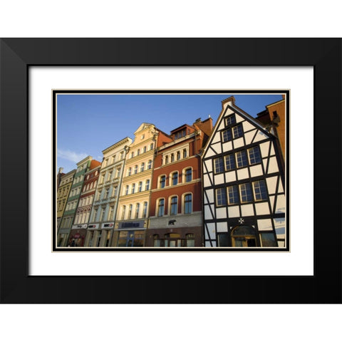 Europe, Poland, Gdansk Close-up of buildings Black Modern Wood Framed Art Print with Double Matting by Zuckerman, Jim