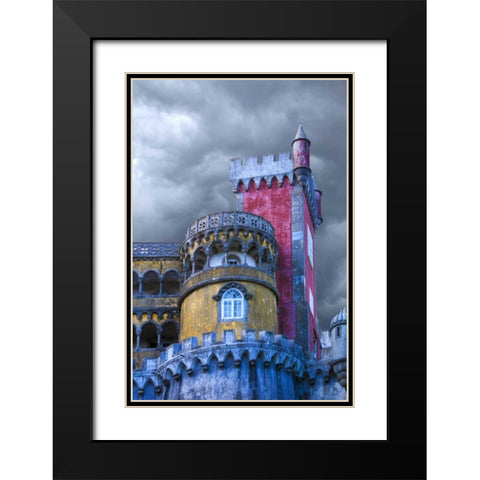 Portugal, Sintra Detail of Pena Palace Black Modern Wood Framed Art Print with Double Matting by Zuckerman, Jim