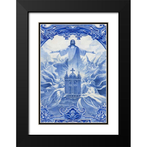 Portugal, Porto Ildefonso Church Mosaic Black Modern Wood Framed Art Print with Double Matting by Zuckerman, Jim