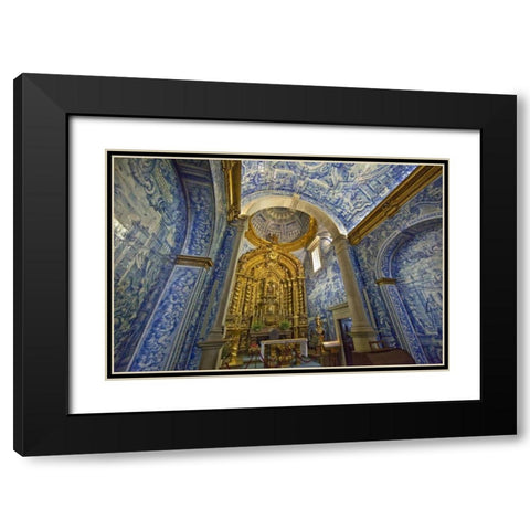 Portugal, Almancil St Lawrence Church, interior Black Modern Wood Framed Art Print with Double Matting by Zuckerman, Jim