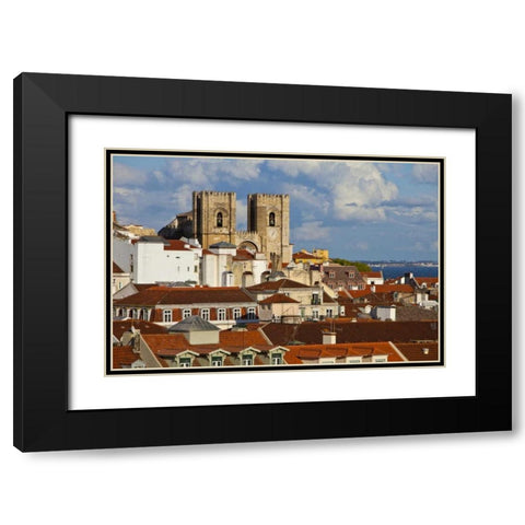 Portugal, Lisbon Lisbon Cathedral in daytime Black Modern Wood Framed Art Print with Double Matting by Zuckerman, Jim