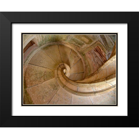 Portugal-Tomar-Stairway in the Royal Cloister of the Convent of Christ in Tomar Black Modern Wood Framed Art Print with Double Matting by Eggers, Julie